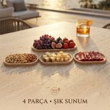 LE Paris Çok Amaçlı 4 Parça Sunum Seti | Kahvaltılık | Meyve Çerez Meze Sunumu | Bpa Free - Kahverengi