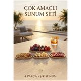 LE PARİS Çok Amaçlı 4 Parça Sunum Seti | Kahvaltılık | Meyve Çerez Meze Sunumu | BPA Free