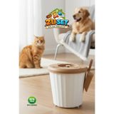 LE PARİS Hava Geçirmez Mama Saklama Kabı Kürekli | Pati Desenli Kapaklı | Koku Önleyici Kedi & Köpek | Beyaz