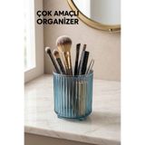 LE PARİS Makyaj Fırçası Ve Tarak Düzenleyici | Çok Amaçlı Kozmetik | Banyo Düzenleme Kutusu | Organizer | 900 ML | Mavi