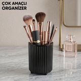 LE Paris Makyaj Fırçası ve Tarak Düzenleyici Çok Amaçlı Kozmetik Banyo Düzenleme Kutusu Organizer - Siyah