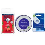 Le Petit Duş Jeli Çilek 250 Ml + Neutrogena Yoğun Nemlendirici Bakım Kremi 200 Ml + Nivea Original Care Renksiz Dudak Bakım Kremi
