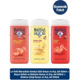 Le Petit Marseillais Beyaz Şeftali ve Nektarin 650 ml Vanilya Sütü 650 ml Akdeniz Çileği Duş Jeli - 1001 ml