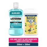 Le Petit Marseillais Organik Vanilya Sütü Duş Jeli 250 ml + Listerine Cool Mint Hafif Tat Ağız Bakım Suyu 250 ml