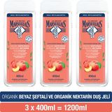 Le Petit Marseillais Şeftali ve Nektarin Kokusuyla 3×400 ml Duş Jeli Organik Etkili Temizlik