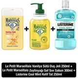 Le Petit Marseillais Zeytinyağı Sıvı Sabun + Vanilya Sütü Duş Jeli +Listerine Cool Mint Hafif Tat