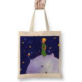 Le Petit Prince Küçük Prens 06 Bez Çanta Uzun Saplı - Açık Bej - 40 X 40