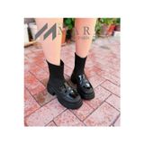 LE STYLE DE MARIE Kadın Bot Rugan Bot Rugan Detaylı Triko Platform Çorap Loafer Bot - Sonbahar/Kış 2025-2027