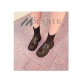 LE STYLE DE MARIE Kadın Bot Rugan Bot Rugan Detaylı Triko Platform Çorap Loafer Bot - Sonbahar/Kış 2025-2040