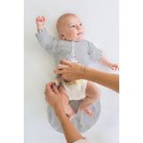 Le Touche Bebek Kundak - Eldiven Manşetli Uyku Tulumu & Kolları Yukarı Kundak (0-3 Ay, 3-6 Ay, 6-9 Ay) - Antrasit - Gri Melanj - 3 - 6 Ay