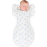 Le Touche Bebek Kundak - Eldiven Manşetli Uyku Tulumu & Kolları Yukarı Kundak (0-3 Ay, 3-6 Ay, 6-9 Ay) - Beyaz - Mavi - 3 - 6 Ay