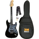 Lea Hss Manyetik Siyah Elektro Gitar Jaguar Kılıf Askı Kayışı Pena - Metalik Siyah