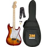 Lea Hss Manyetik Sunburst Strat Elektro Gitar Kılıf Askı Kayışı Pena - 3 Tone Sunburst