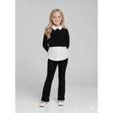 Lea Kids Kız Çocukları Çizgili Pantalon Gömlek Detaylı Bluz Bayramlık Şık Trend Takım - 8 Yaş - Siyah