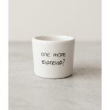 Leada Project El Yapımı Seramik Espresso Bardağı - One More Espresso Yazılı Kahve Shot Fincanı - 010 - Beyaz - 100 ml