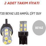 Leader LED Ampül Çift Duy Beyaz T20 (2 Adet Takım Fiyatı) Opel Astra J Renault Clıo Symbol 13- Honda Cıvıc