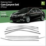 Leader Toyota Corolla Uyumlu Krom Cam Çerçevesi Ithal 8 Parça (2013-2018 Modeller Arası)