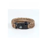 LEADER TRADE Paracord Avcı Bileklik Magnezyum Survivor Kibrit Ve Pusulalı Bileklik Çöl Rengi