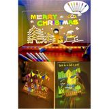 Leaf Shop 20x20 Led Işıklı Yazı Çizim Tahtası Ayarlanabilir Stant Ve Hediye 7 Keçeli Kalem