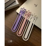 Leaft Design Lotus 3’lü Minimalist Kitap Ayracı Seti – Dekoratif Estetik Bookmark - Mor - Pembe
