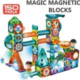 Learning Fun Manyetik Oyuncak Manyetik Blok Seti Stem Oyuncak 150 Parça - Işıklı Marble Run Set Magic Magnetic Blocks