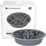Leash Boss Anti Sling Bowl Dog - Yüksek yemek alanları için labirent - Anti Sling Bowl Dog - Büyük, orta ve küçük ırklar için yavaş besleyici köpek (2 fincan - 19,1-20,3 cm yeme deliği, gri)