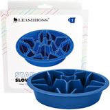 Leash Boss Yavaş Besleme Köpek Kasesi, Yükseltilmiş Evcil Hayvan Besleyicileri için - Maze Food Bowl Elevated Diners ile Uyumlu (2 Fincan - 7,5-8 İnç Besleme Delikleri, Mavi)