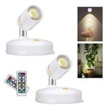 LEASTYLE Kablosuz Spot Işıkları Pille Çalışan Resim Işıkları Mini Vurgulu Işıklar İç Mekan Kısılabilir LED Spot Işığı Her Yerde Uzaktan Kumandalı Döndürülebilir Duvar Lambası (2 Paket)