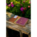 Leather CY Voyage Konyak Hakiki Deri Pasaport Kılıfı Kart ve Biletlik