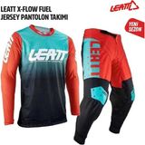 Leatt Turkuaz Kırmızı Jersey Pantolon Takımı - XL