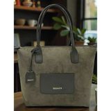 Leauder Women Kadın Süet Görünümlü Shopper Omuz Çantası Geniş Hacimli Şık Günlük Çanta - Haki