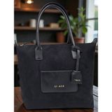 Leauder Women Kadın Süet Görünümlü Shopper Omuz Çantası Geniş Hacimli Şık Günlük Çanta - Siyah