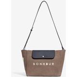 Leauder Women Kanvas Clutch+Bag Kadın Omuz Çantası - Kahve
