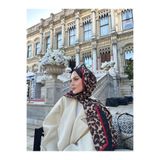 LEAUDER WOMEN Leopar Desen İthal Vual Şal, 75x180 cm, Kadın