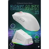 Leaven Dark Alien X1 Kablosuz 3 Modlu Ultra Hafif Oyuncu Mouse- 59 Gram 400 Mah Batarya- Makrolu - Beyaz