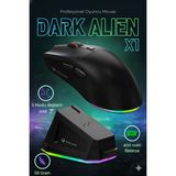 Leaven Dark Alien X1 Kablosuz 3 Modlu Ultra Hafif Oyuncu Mouse- 59 Gram 400 Mah Batarya- Makrolu - Siyah