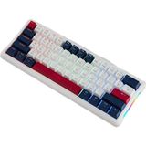 Leaven K610 Mini Kablolu Mekanik Rgb Işıklı Klavye 61 Tuşlu Kırmızı Switch Kompak ve Şık Tasarım Ingilizce Q Klavye 10CM x 29CM - Beyaz - Mavi