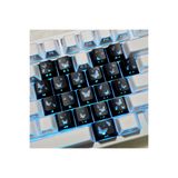 Leaven Kelebek Desenli Kare Tasarım Keycap Tuş Takımı PBT - RGB Uyumlu Işık Geçirgen
