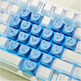 Leaven Kelebek Kalp Keycap Tuş Takımı Pbt - Rgb Uyumlu Işık Geçirgen - Mavi