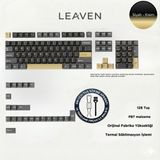 Leaven Mekanik Klave- Pbt Çift Baskı Keycap Seti Gri Siyah- Krem 128 Tuşlu Keycap - Gri - Siyah - Krem