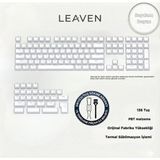 Leaven Mekanik Klavye Keycap 136 Tuşlu Kablosuz Oyun İçin Yarı Saydam Beyaz Tuş Takımı