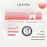 Leaven Mekanik Klavye Keycap Seti Kablosuz (RF Alıcılı) Oyun Amaçlı 136 Tuşlu Pudra-Beyaz - Pudra - Beyaz