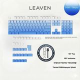 Leaven Mekanik Klavye Keycap Seti Kablosuz (RF Alıcılı) Oyun Amaçlı Mavi-Beyaz 136 Tuşlu - Mavi - Beyaz