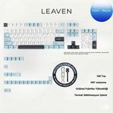 Leaven Mekanik Klavye Keycap Seti Mavi-Beyaz-Siyah 128 Tuşlu Keycap - Mavi - Beyaz