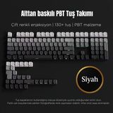 Leaven Mekanik Klavye Keycaps Seti- 130 Tuş Pbt Çift Baskılı-Alttan Baskılı Gradyen Renkli - Siyah
