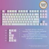 Leaven Mekanik Klavye Kontur Keycaps Seti- 97 Tuş Şeffaf Rgb Uyumlu Çizgili Tuş Takımı - Desenli/Beyaz