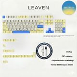 Leaven Mekanik Klavye Pbt Çift Baskı Keycap Seti Beyaz Sarı Mavi 128 Tuşlu Keycap - Sarı - Mavi