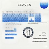 Leaven Mekanik Klavye Pbt Çift Baskı Keycap Seti Çizgi Desenli 137 Tuşlu Mavi -Beyaz Tuş Takımı - Mavi - Beyaz