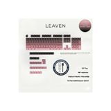Leaven MEKANİK KLAVYE -PBT ÇİFT BASKI KEYCAP SETİ- ÇİZGİ DESENLİ 137 TUŞLU PUDRA PEMBE-SİYAH TUŞ TAKIMI