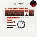 Leaven Mekanik Klavye Pbt Çift Baskı Keycap Seti Çizgi Desenli 137 Tuşlu Siyah - Kırmızı Tuş Takımı - Kırmızı - Siyah